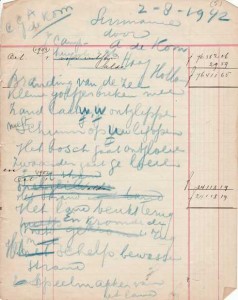 Het gedicht Suriname, 2 augustus 1942. Familiearchief Els de Kom